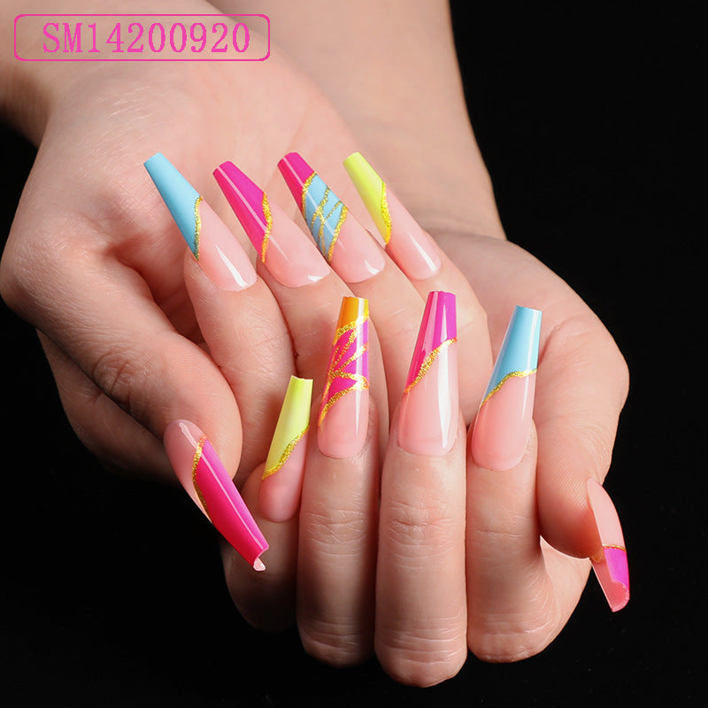 Trapezoidal coffin fake nails