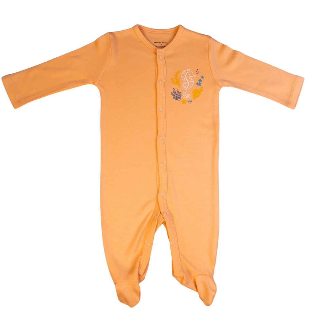 Organic Bamboo Baby Sleepsuit – Seahorse | Bebekish