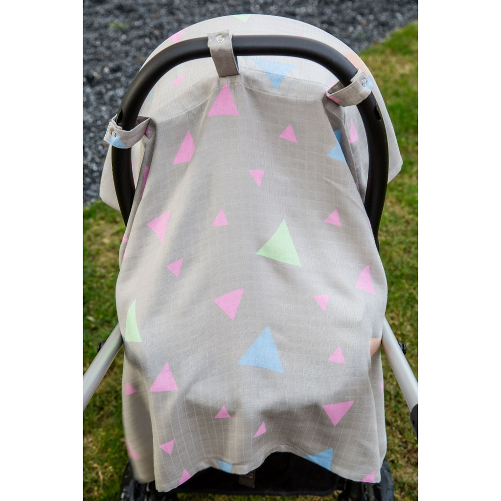 Grey Triangle Bamboo Car Seat Cover