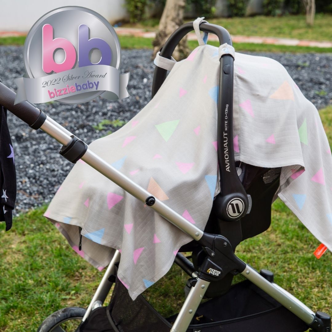 Grey Triangle Bamboo Car Seat Cover