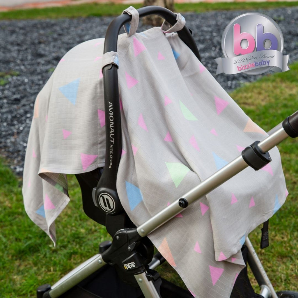 Grey Triangle Bamboo Car Seat Cover